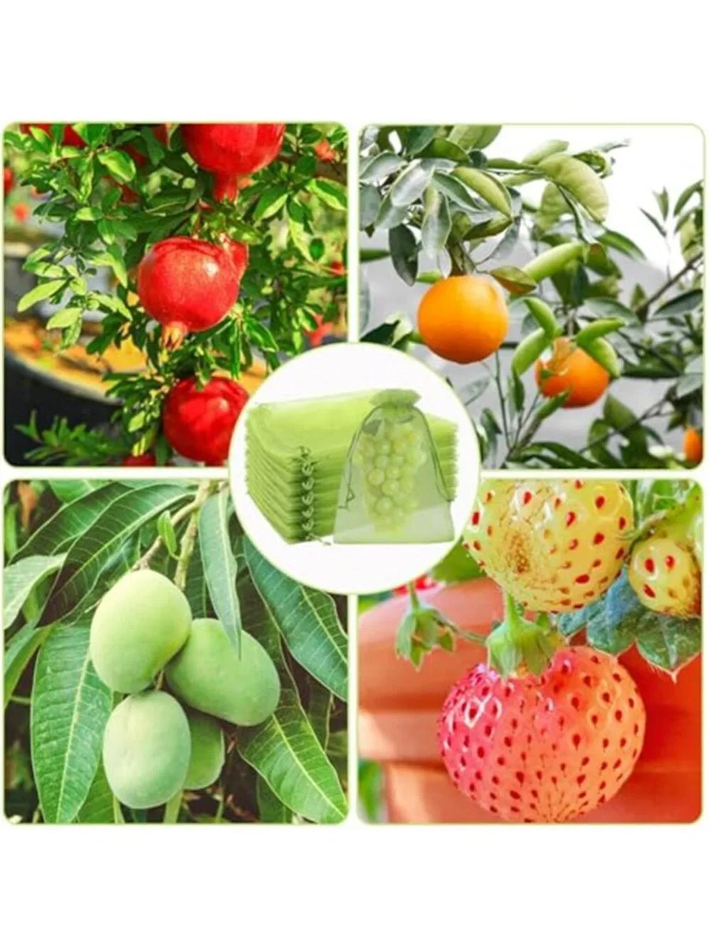 100 Pcs Fruit Protection Bags 8 x 12 Inch Green Netting Cover Bags